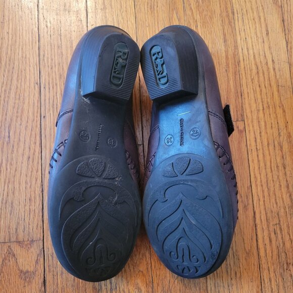 Remonte Dorndorf Brown Leather Shoes 38 Comfort 7 7.5 Ankle Boots Bootie Heels - Picture 7 of 9